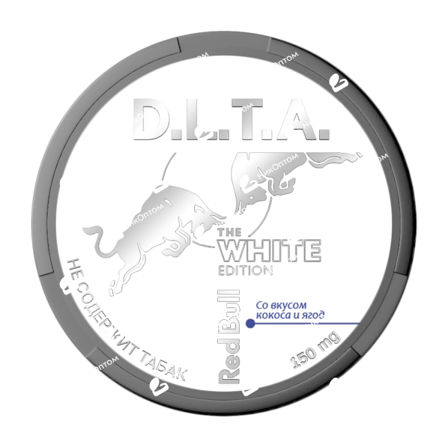 D.L.T.A. - RED BULL - Кокос и ягоды (150mg) — купить снюс оптом в НикОптом