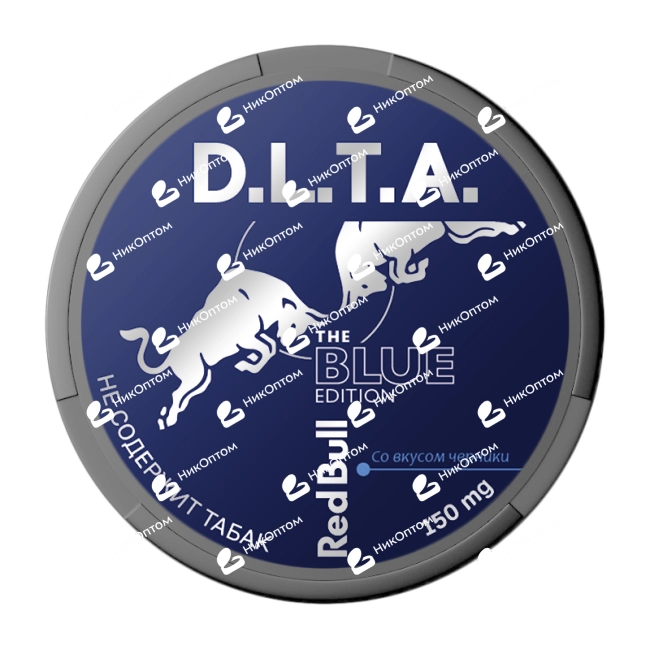 D.L.T.A. - RED BULL - Черника (150mg) — купить снюс оптом в НикОптом