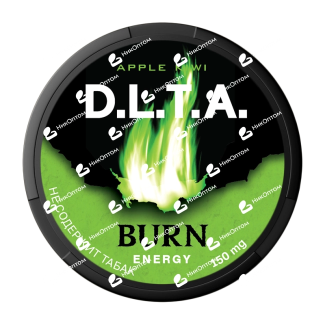 D.L.T.A. - BURN ENERGY - APPLE KIWI (150mg) — купить снюс оптом в НикОптом