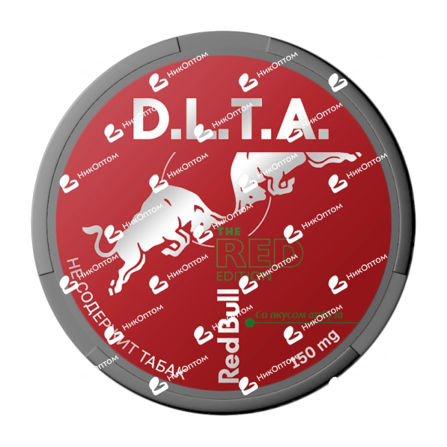 D.L.T.A. - RED BULL - Арбуз (150mg) — купить снюс оптом в НикОптом