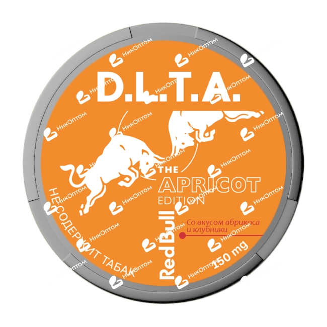 D.L.T.A. - RED BULL - Абрикос и клубника (150mg) — купить снюс оптом в НикОптом