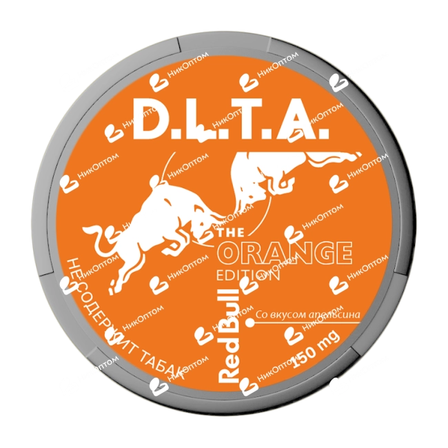D.L.T.A. - RED BULL - Апельсин (150mg) — купить снюс оптом в НикОптом