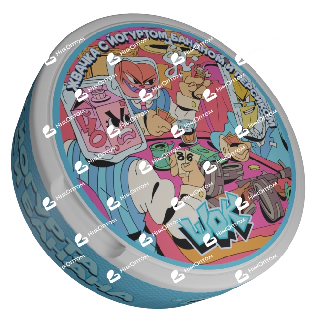 ШОК - Жвачка с Йогуртом Бананом и Персиком (150mg) — купить снюс оптом в НикОптом