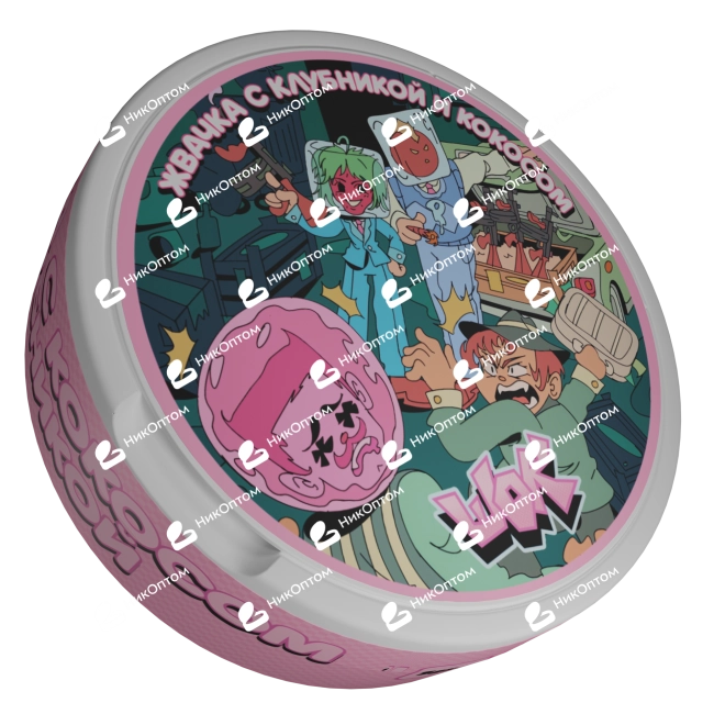 ШОК - Жвачка с Клубникой и Кокосом (150mg) — купить снюс оптом в НикОптом