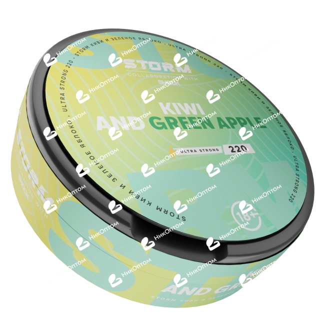 ШОК - STORM - KIWI & GREEN APPLE (220mg) — купить снюс оптом в НикОптом