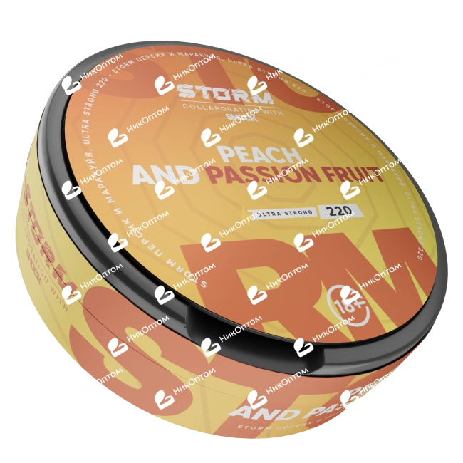 ШОК - STORM - PEACH & PASSION FRUIT (220mg) — купить снюс оптом в НикОптом