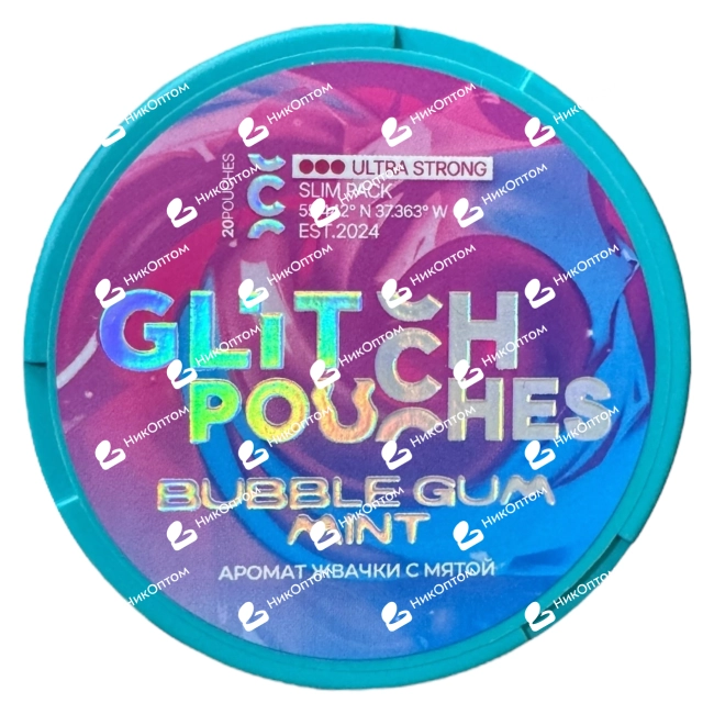 GLITCH - BUBBLE GUM MINT (200mg) — купить снюс оптом в НикОптом