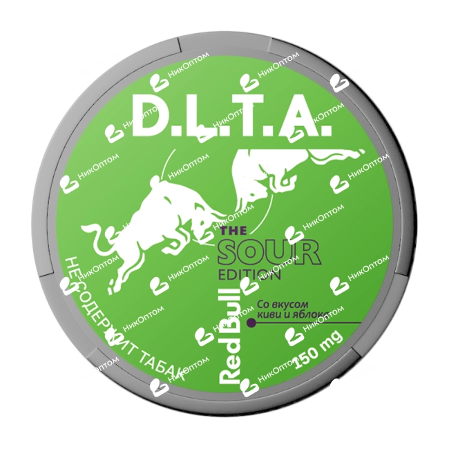D.L.T.A. - RED BULL - Киви и яблоко (150mg) — купить снюс оптом в НикОптом