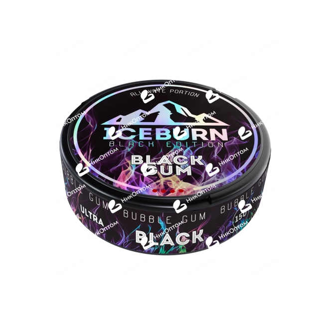 ICEBURN - BLACK GUM - Жвачка (150mg) — купить снюс оптом в НикОптом