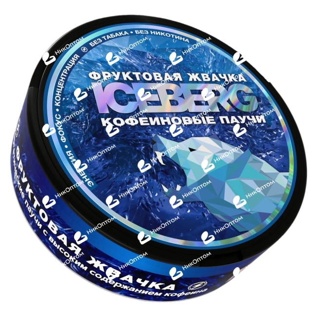 ICEBERG - Кофеиновые Паучи - 19% - BLACK - Фруктовая жвачка — купить снюс оптом в НикОптом