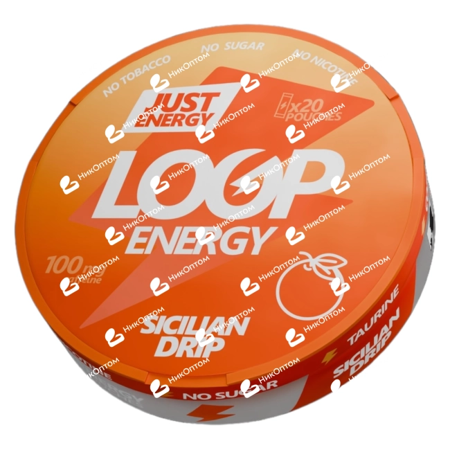 LooP - COFFEINE - SICILIAN DRIP - Апельсин (100mg) — купить снюс оптом в НикОптом
