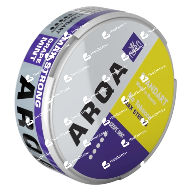 ARQA - MAX STRONG - (Standart) GRAPE MINT (100mg) — купить снюс оптом в НикОптом