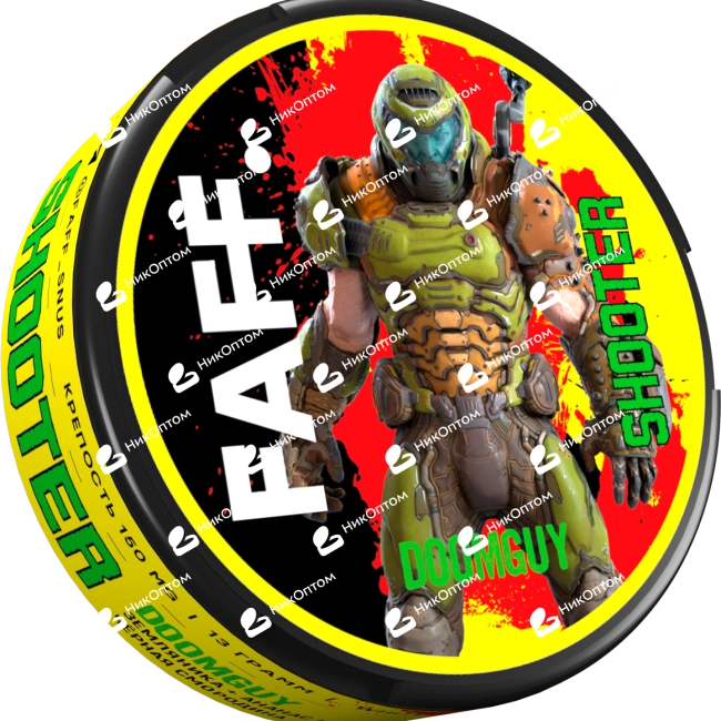 FAFF. - SHOOTER - DOOMGUY - Земляника + Ананас + Малина + Черная смородина (150mg) — купить снюс оптом в НикОптом