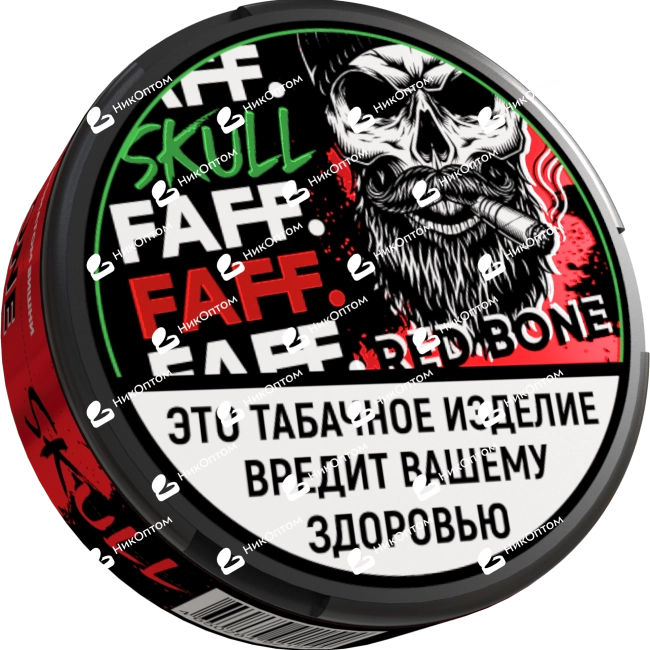 FAFF. SKULL - ЧЗ (акциз) - 15gr - RED BONE - Вишня — купить снюс оптом в НикОптом